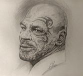 Portret Mike Tyson wykonany ołówkiem
