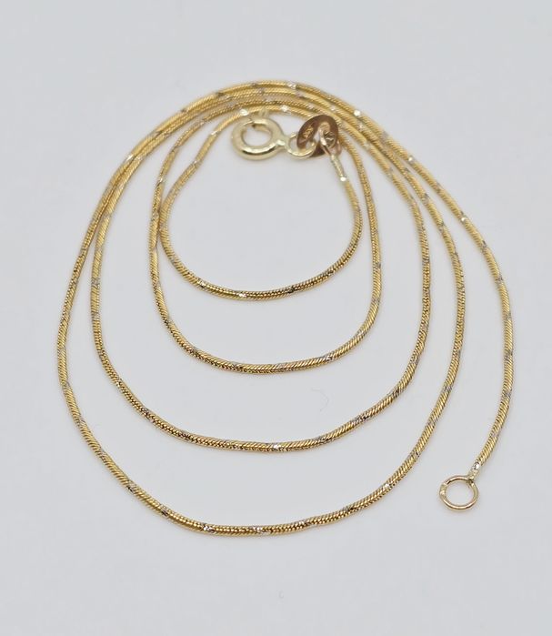 Złoty łańcuszek splot żmijka próba 585 14k