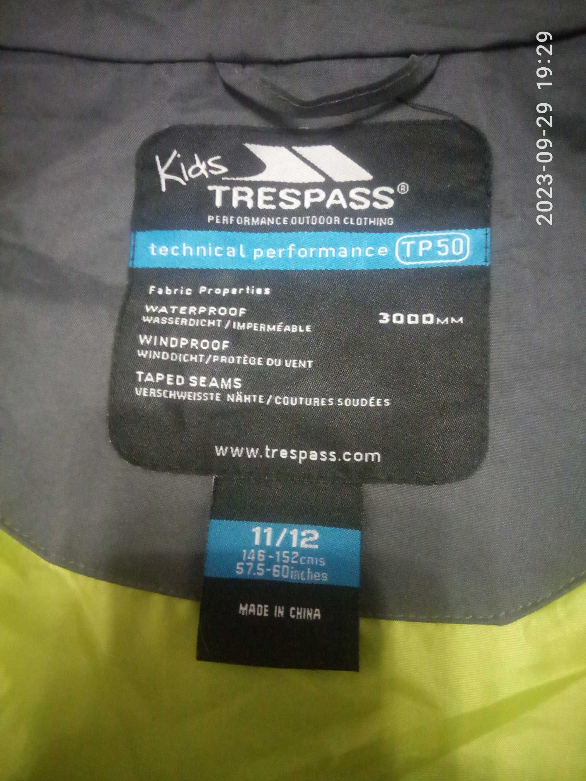 Куртка  TRESPASS детская лыжная.