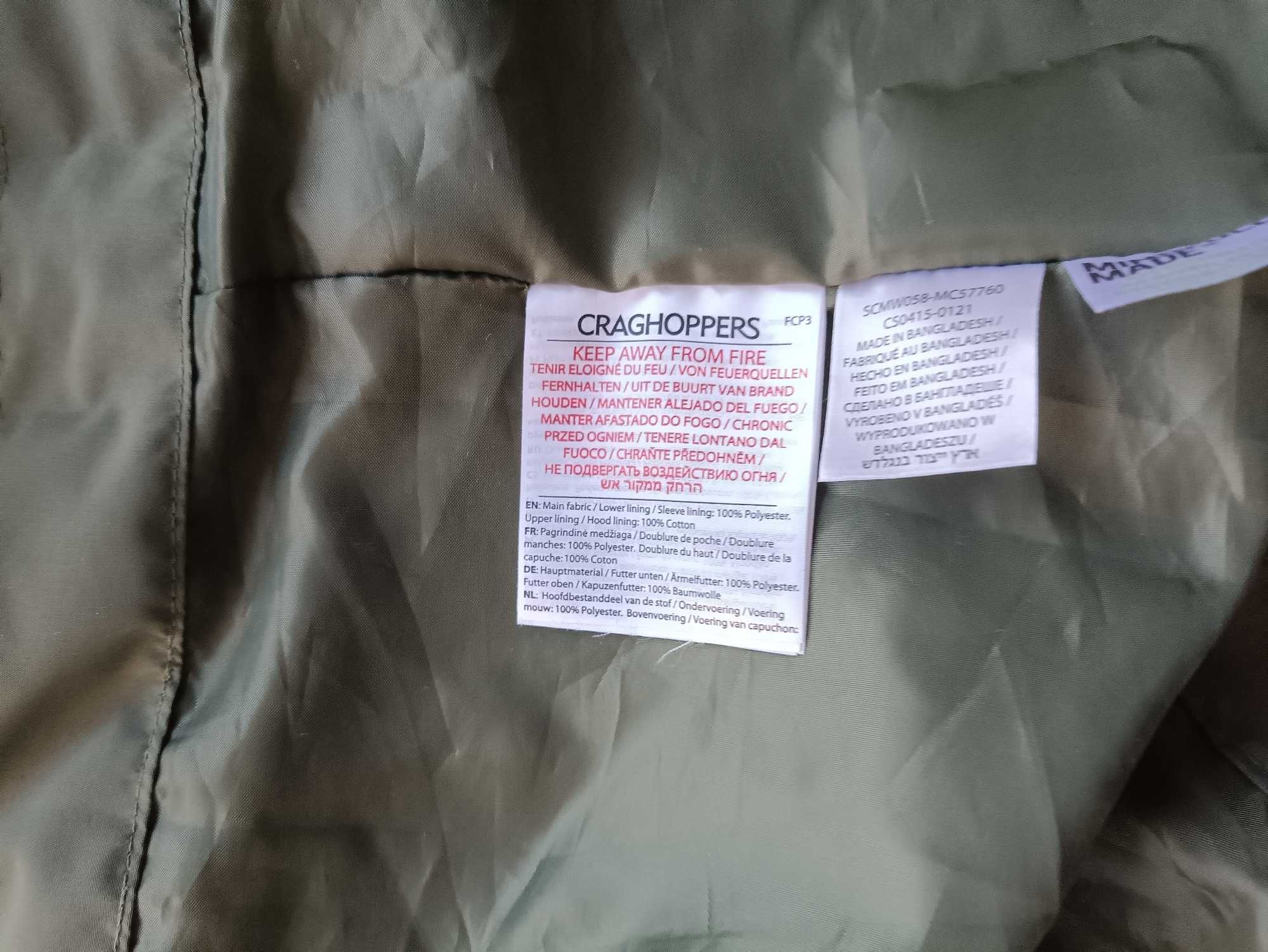Kurtka męska outdoor parka CRAGHOPPERS wodoodporna, khaki, r. L