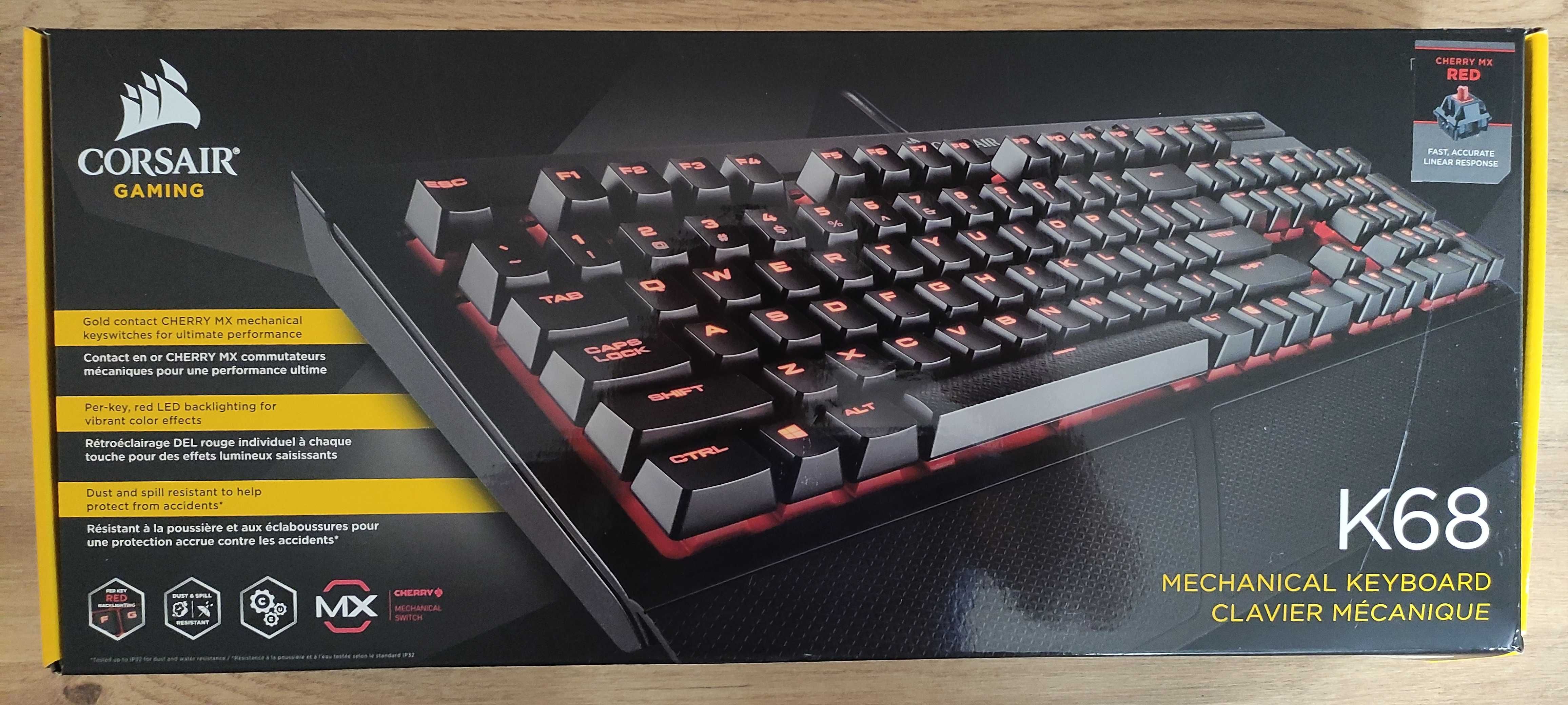 Klawiatura mechaniczna Corsair K68 (Cherry MX Red, RGB)