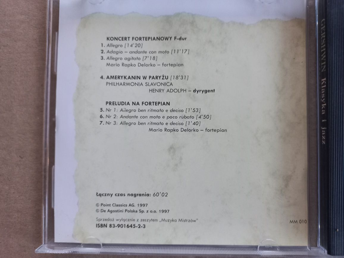 Muzyka Mistrzów Gershwin Klasyka i jazz płyta CD