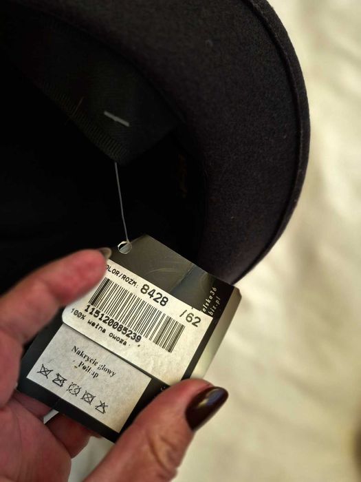 Kapelusz klasyczny damski z rondem zima 100% wełna owcza owca NOWY !!