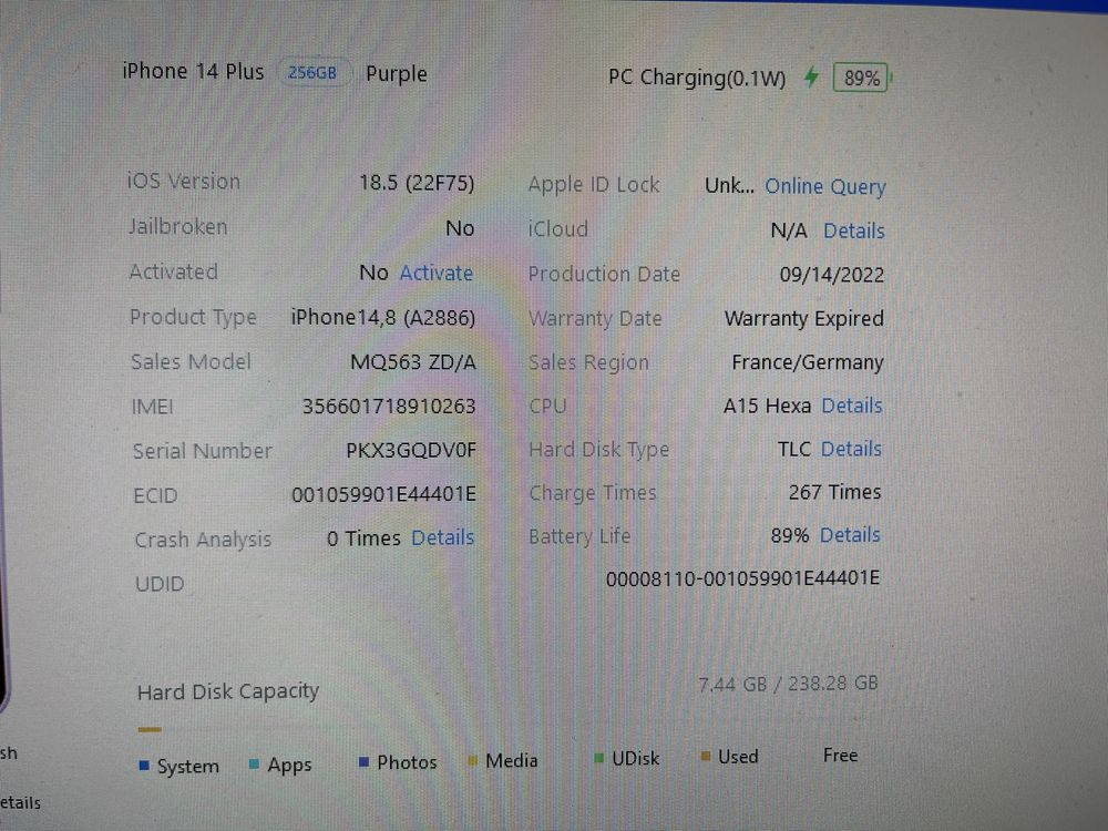 iphone 14plus 256GB/Айфон 14плюс 256ГБ Icloud lock