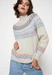 Sweter wzorzysty z wełną YAS L