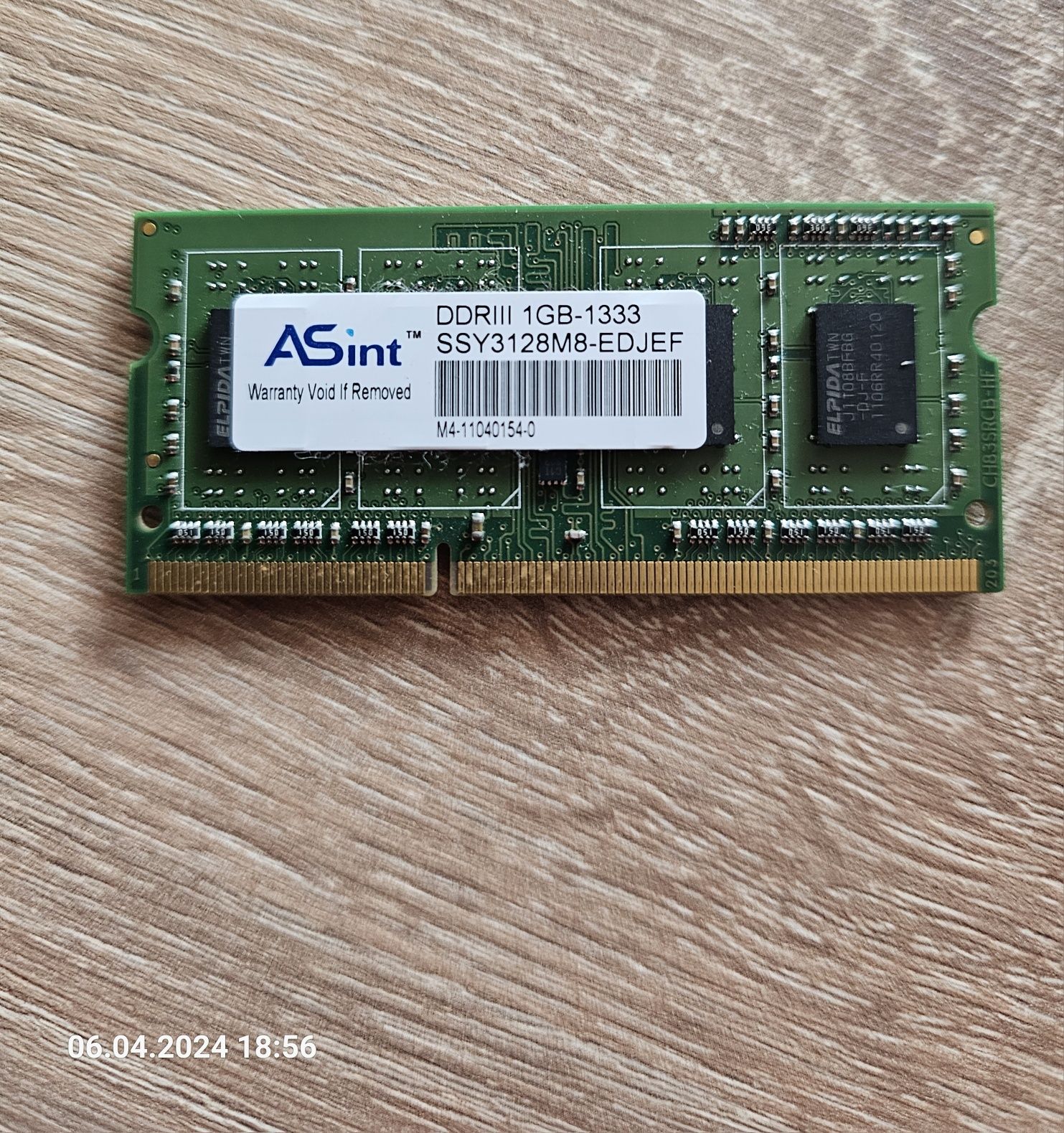 Pamięć ASint DDR3 1 GB -1333 SSY3128 M8