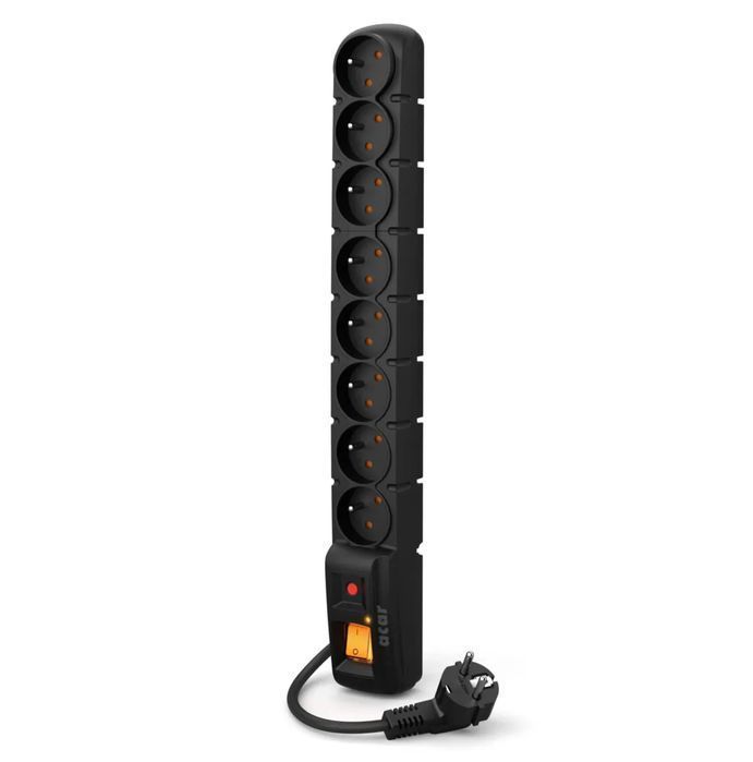Listwa przedłużacz przeciwprzepięciowy ACAR S8 PRO 1,5m 8 gniazd W0142
