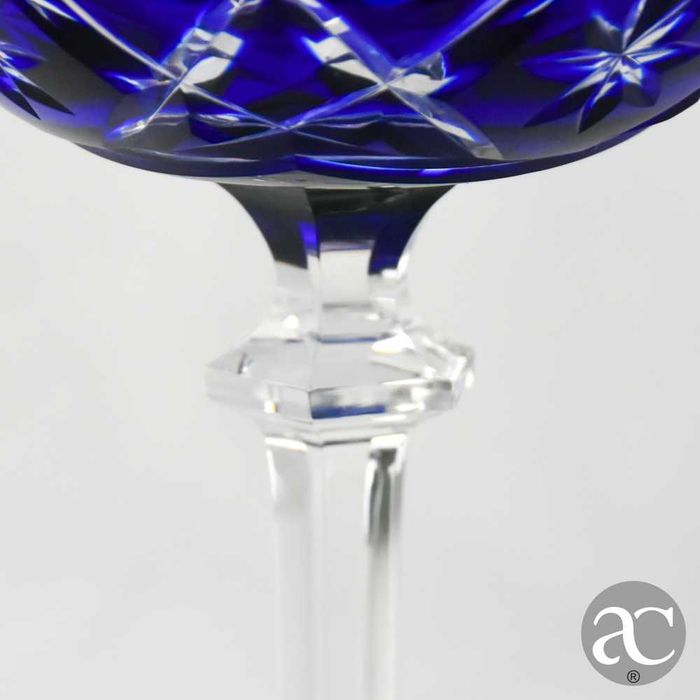 Conjunto de 5 Copos / Taças em Cristal Doublé, Cristal da Bohemia