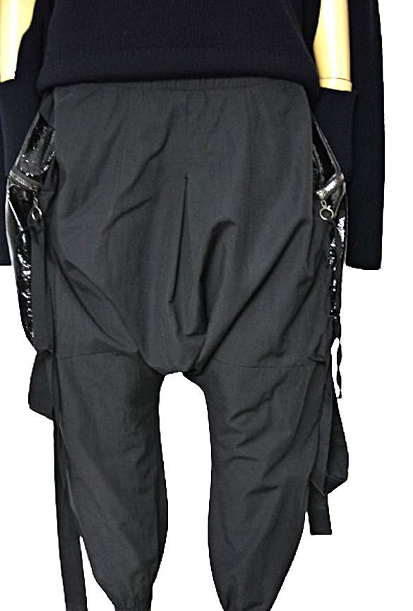 Designerskie spodnie spodnie obniżony krok baggy rock klamry S M L