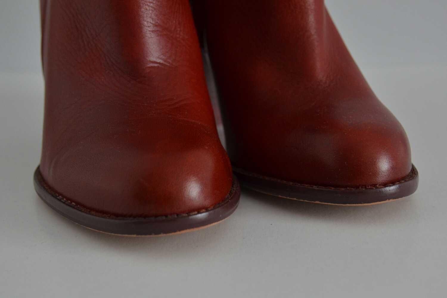 UWODZICIELSKIE rude botki Sam Edelman naturalna skóra 38