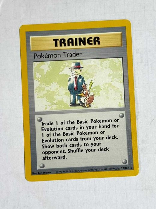 Pokémon Trader 77/102 Rare Base Set - Original Pokémon Card TCG - ENG