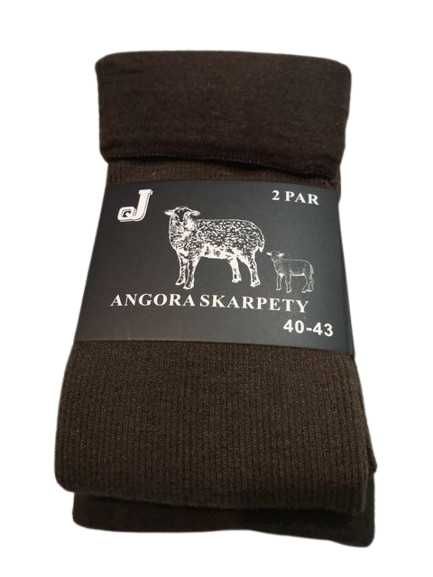 2 pary ciepłe SKARPETY GRUBE ANGORA 40-43 unisex