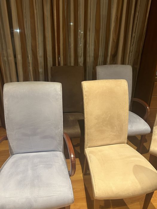 4 cadeiras de sala 2 cores design italiano /cru e marron