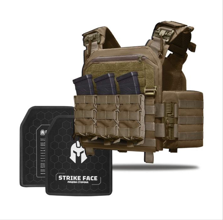 Бронежилет 6клас: плитоноска, керамічні плити та підсумками під АК 3шт