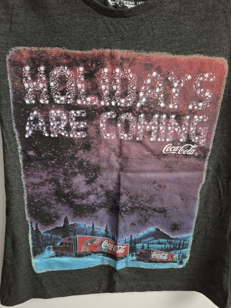 T-shirt koszulka damska szara z nadrukiem coca cola George L