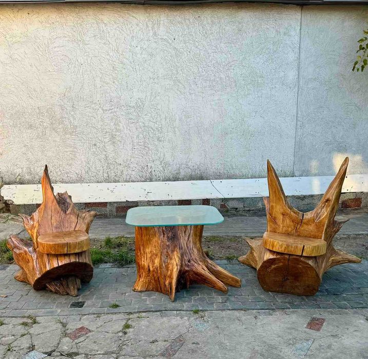 Декоративні вироби з дубових пнів і коренів