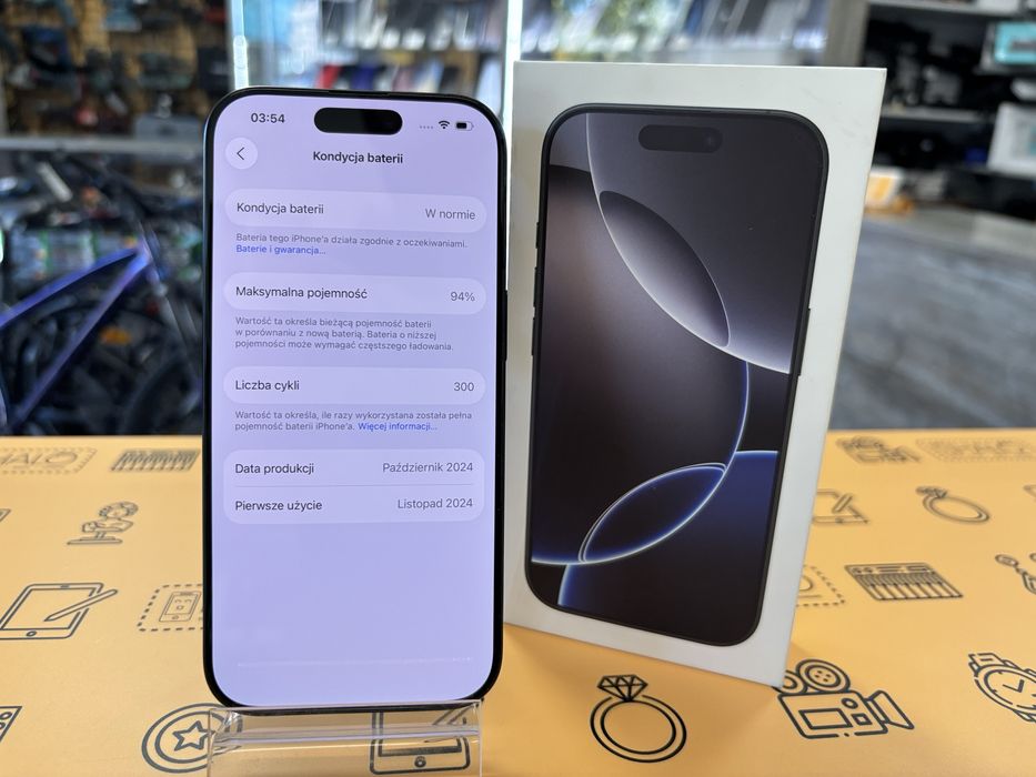 Apple iPhone 16Pro 256GB (Bat.94%) Black, Gwarnacja! Lombard Halogsm