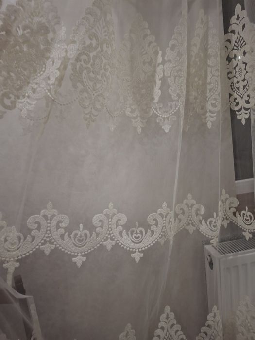 Тюль з вишивкою готова висота 266х480 з тасьмою