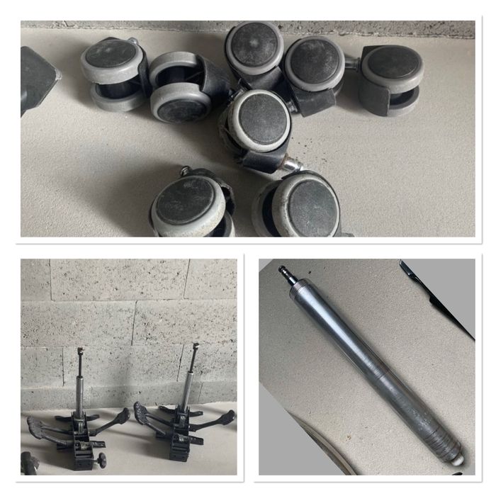 Запчасти для офисных кресел (ролики, газлифт, пиастра с рычагом)