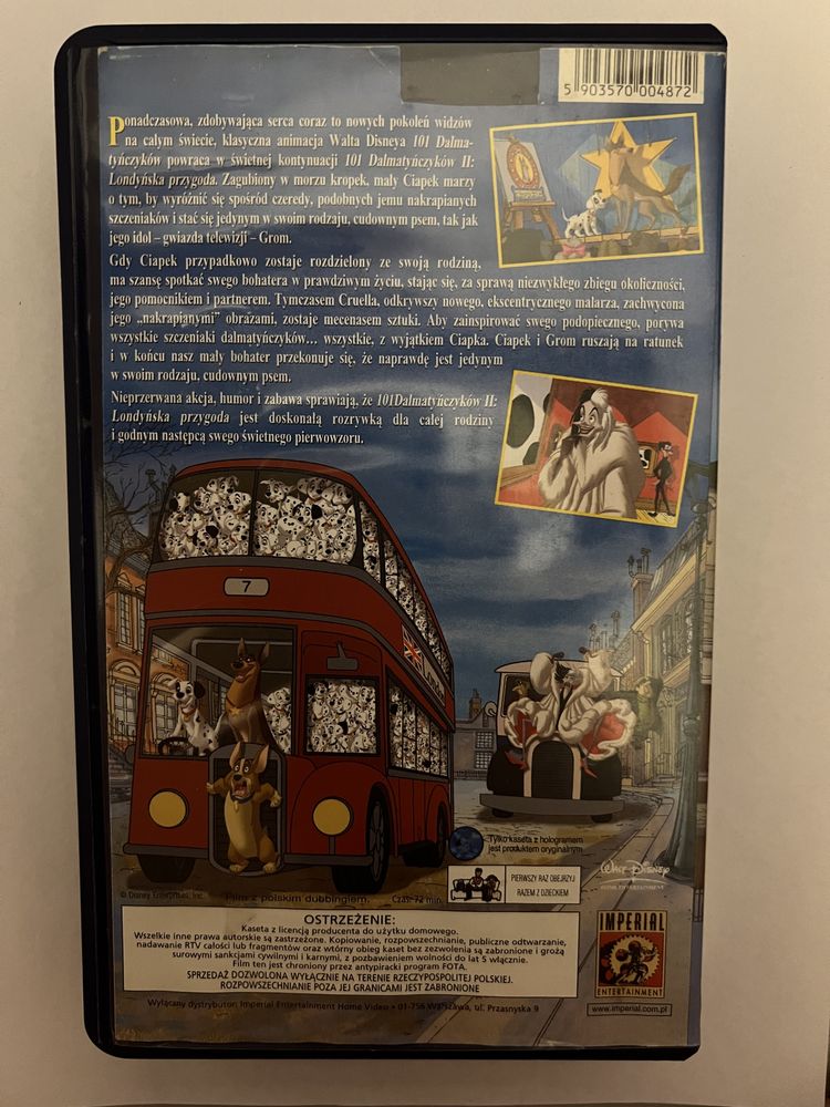 „101 Dalmatyńczyków II: Londyńska Przygoda” VHS Walt Disney Pictures