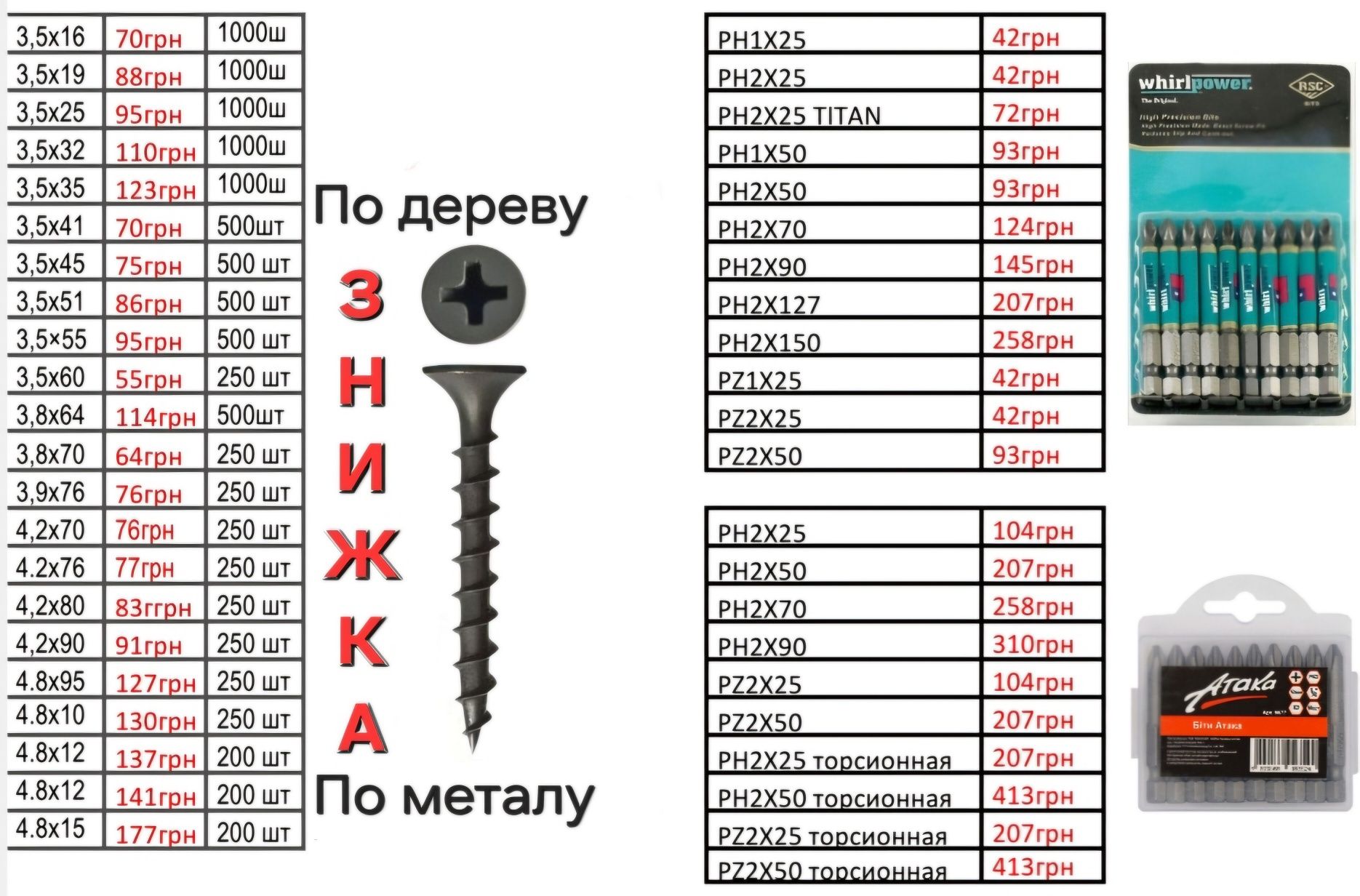 Саморез универсальный желтый