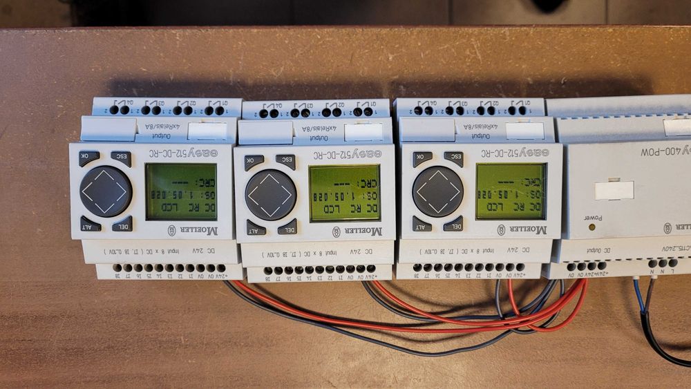 3x Moeller Easy 512-DC-RC + zasilacz 400-POW sterownik programowany