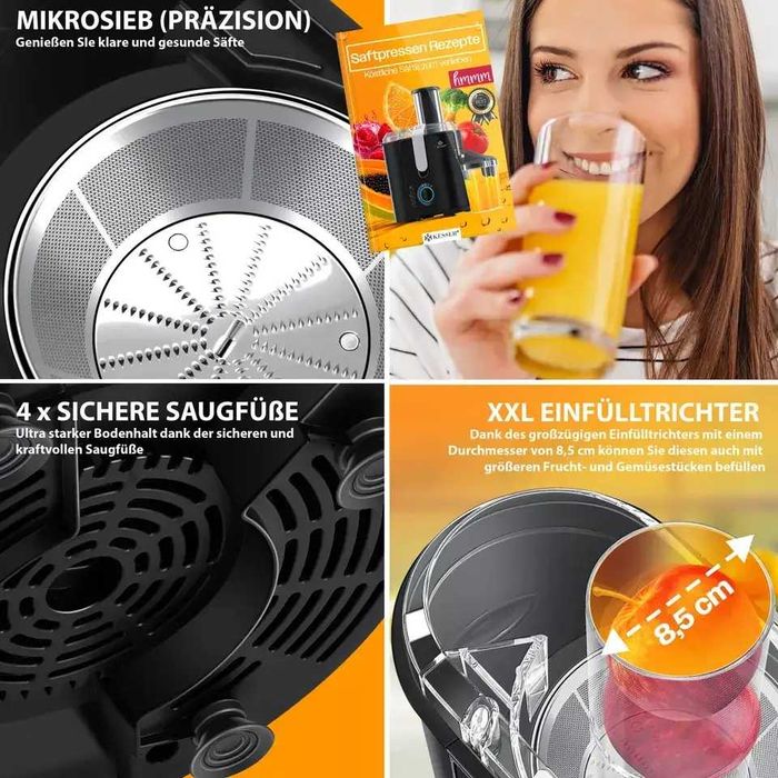 Соковижималка: Великий жолоб, 1050 Вт, легко чистити