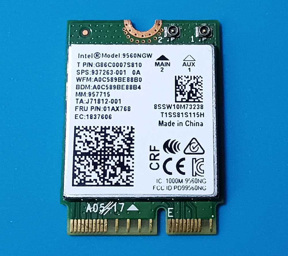 Модуль Wi-Fi + Bluetooth Intel 9560NGW - 1,73 Гбіт/с