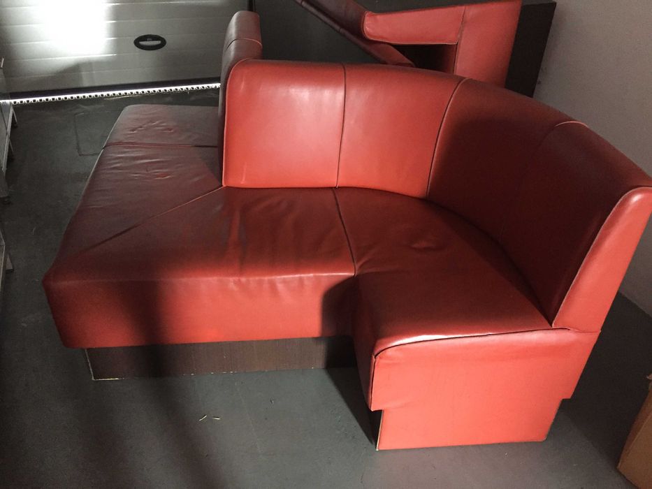 Conjunto de 2 Sofás Artesanais em Pele Vermelha indicado - zona comer