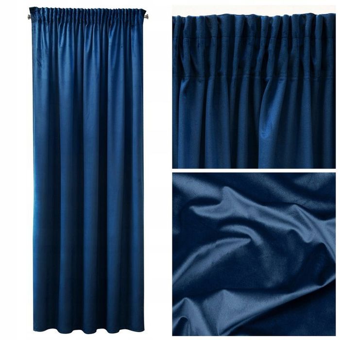 Zasłona 140x270 Dekoracyjna Pierre Cardin Sibel Taśma Granat