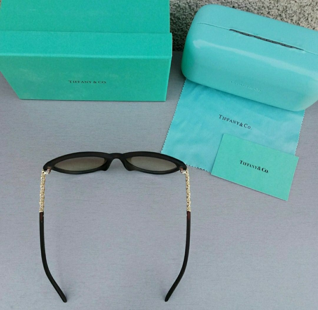 Tiffany and Co стильные женские очки коричневый мат с золотом градиент