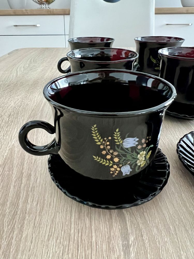 Komplet 6 flizanek do kawy herbaty filizanki czarne nowe
