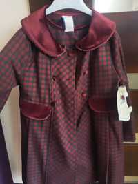 Пальто + плаття, платье, комплект, шкільна форма,сарафан й накидка