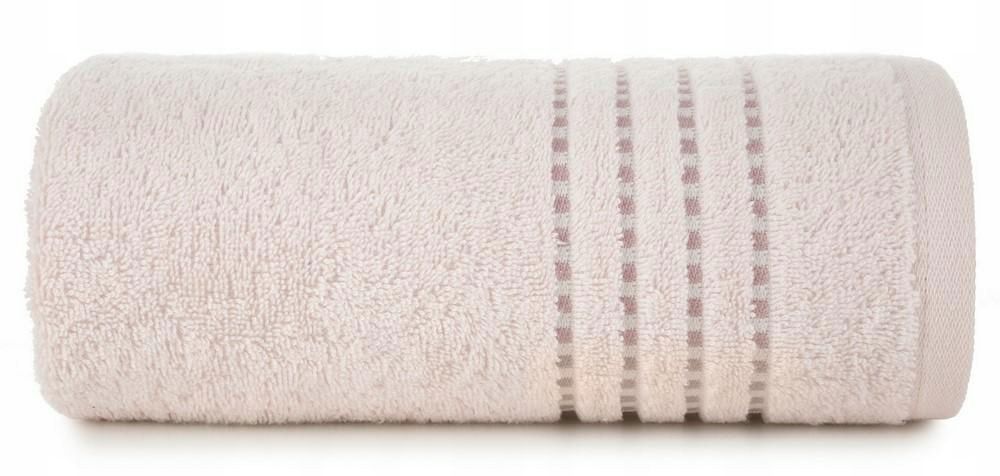 Ręcznik 70x140 różowy jasny 500g/m2 frotte ozdobiony bordiurą