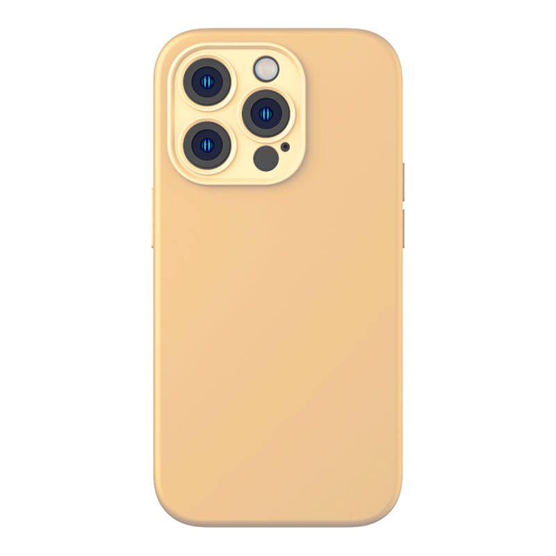 Etui + szkło do iPhone 14 Pro żółte Baseus Liquid Silica Case Zestaw