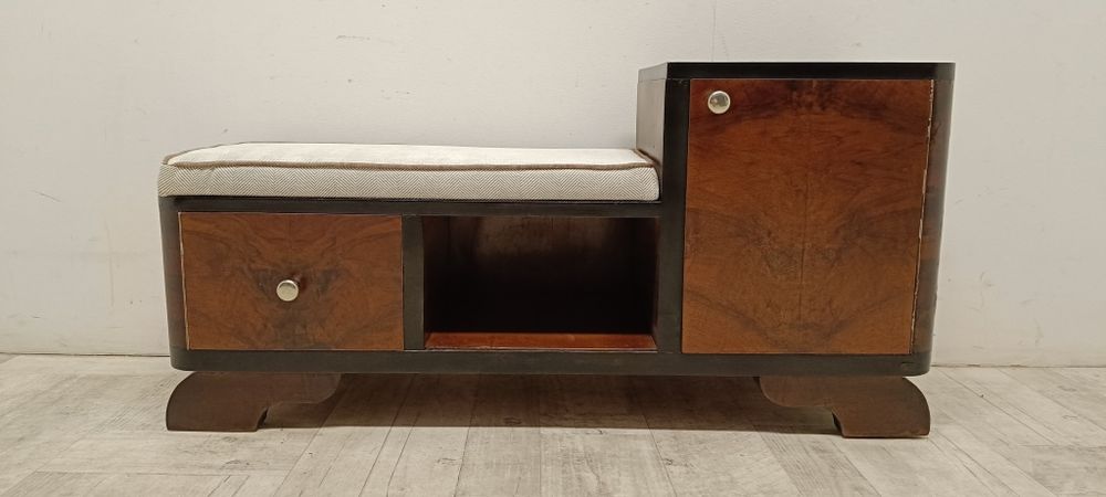 szafka vintage na buty z półkami siedzisko do przedpokoju