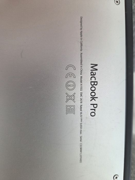 macbook pro a1502 USZKODZONY