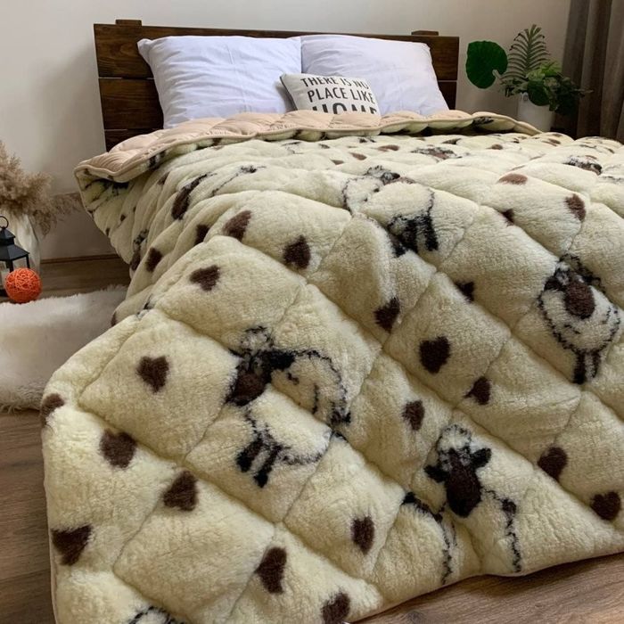 Хутряна ковдра фабрики ОДА  Арктика теплое зимнее одеяло шерстяное