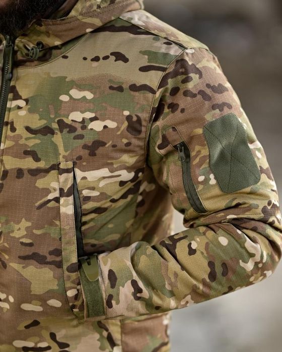 Зимовий чоловічий тактичний костюм 7.62 мультикам рипстоп штани куртка