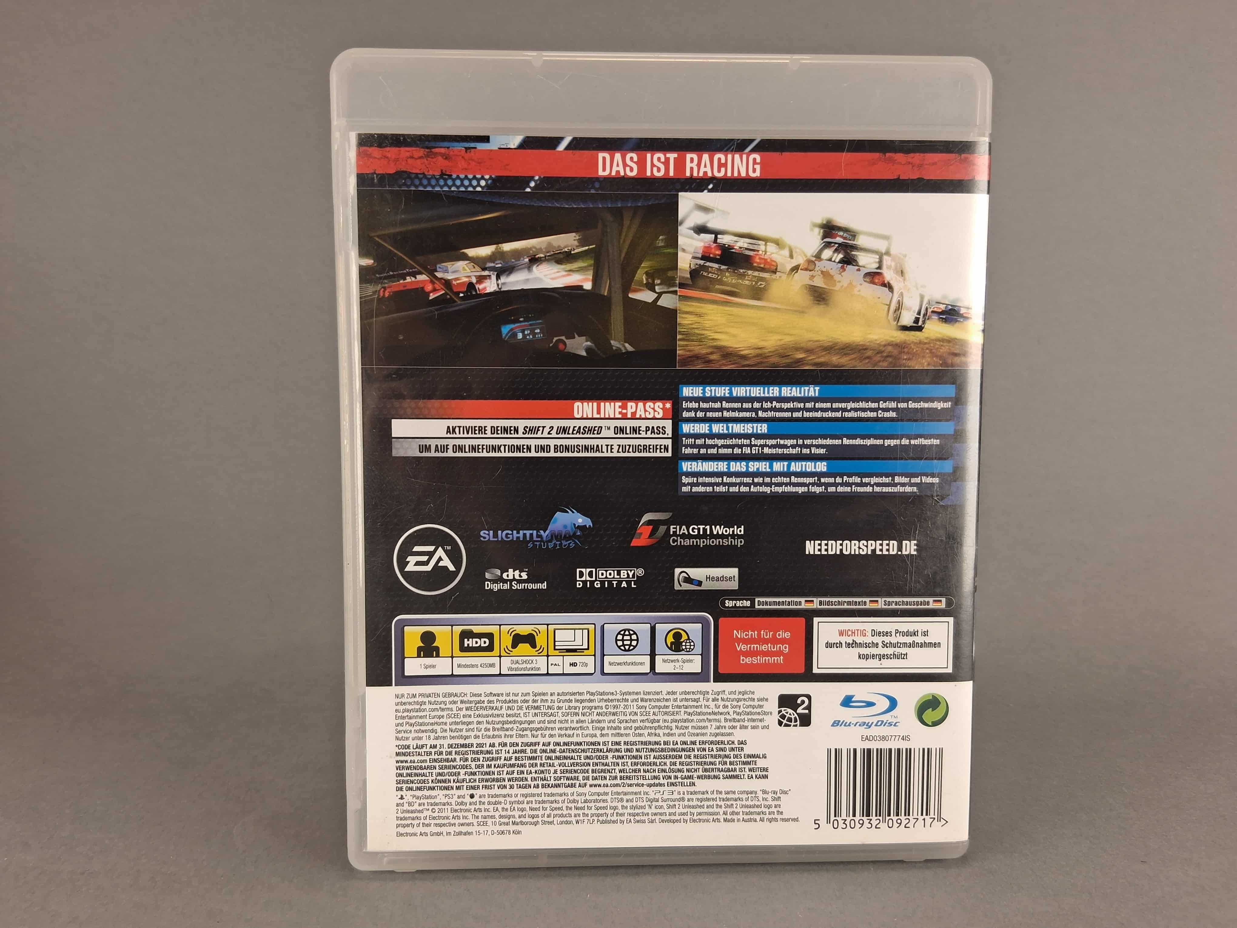 N003 Need For Speed Shift 2 Unleashed PS3 Gra Wyścigowa Symulacja