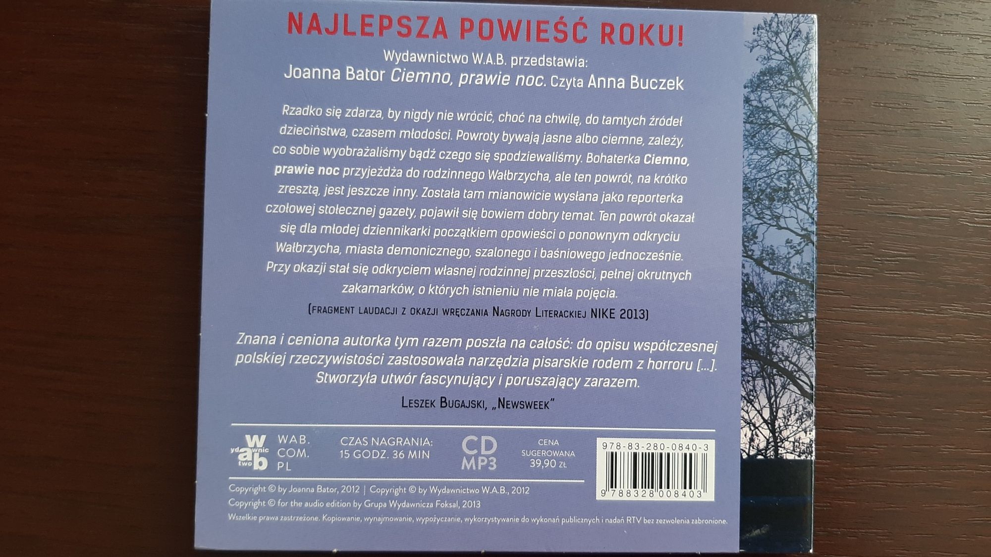Joanna Bator Ciemno Prawie Noc Audiobook CD MP3