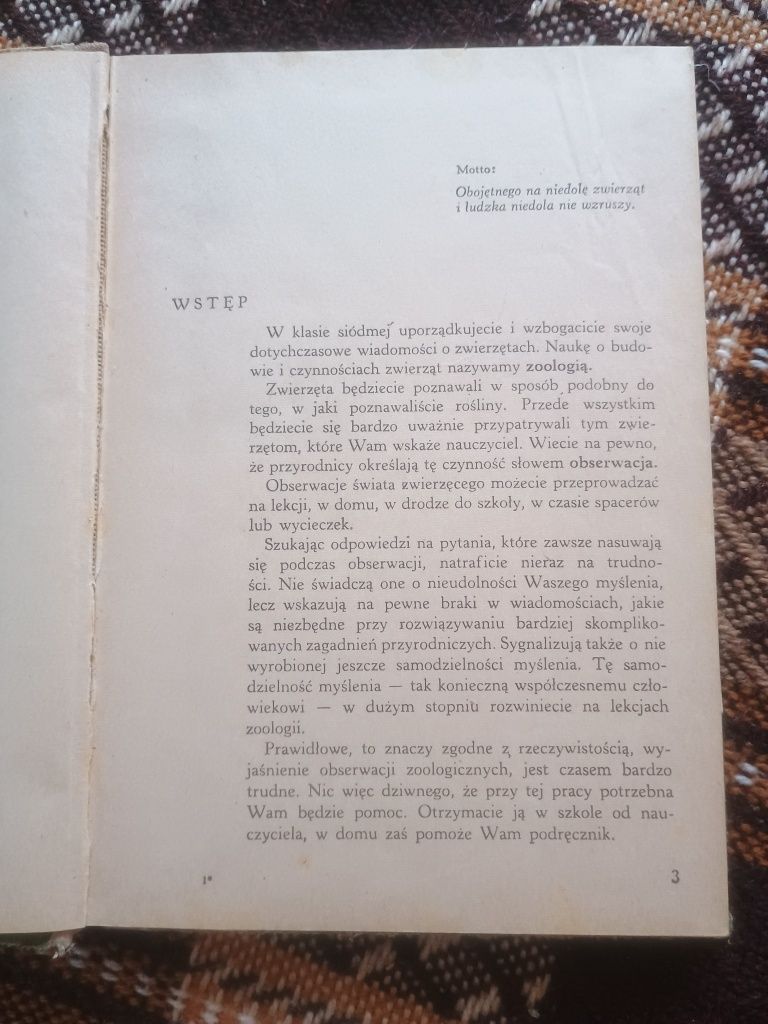 Zoologia kl. 7 - 1973r.