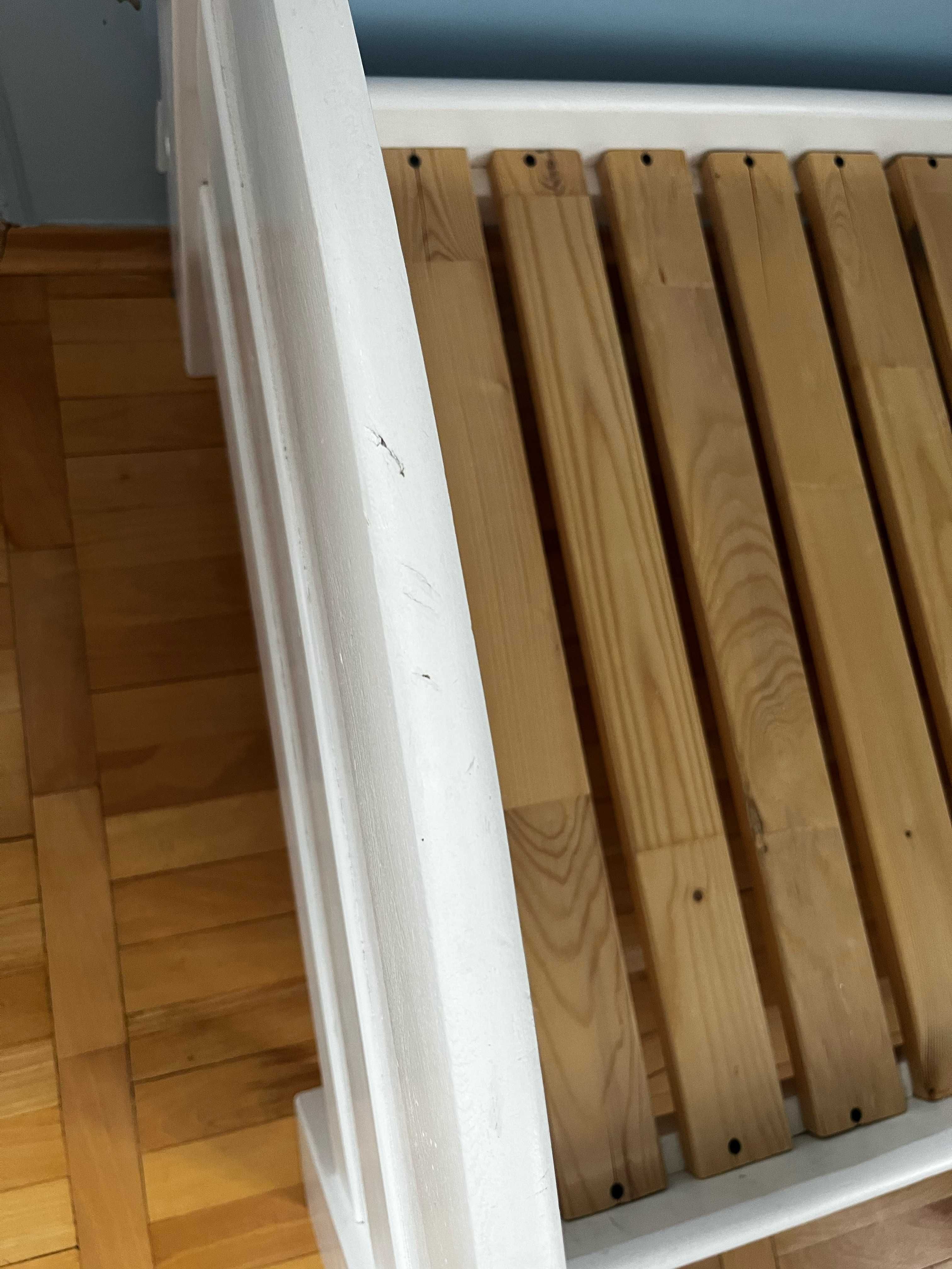 Łóżko łóżeczko dziecięce 160x70 bez materaca białe drewniane