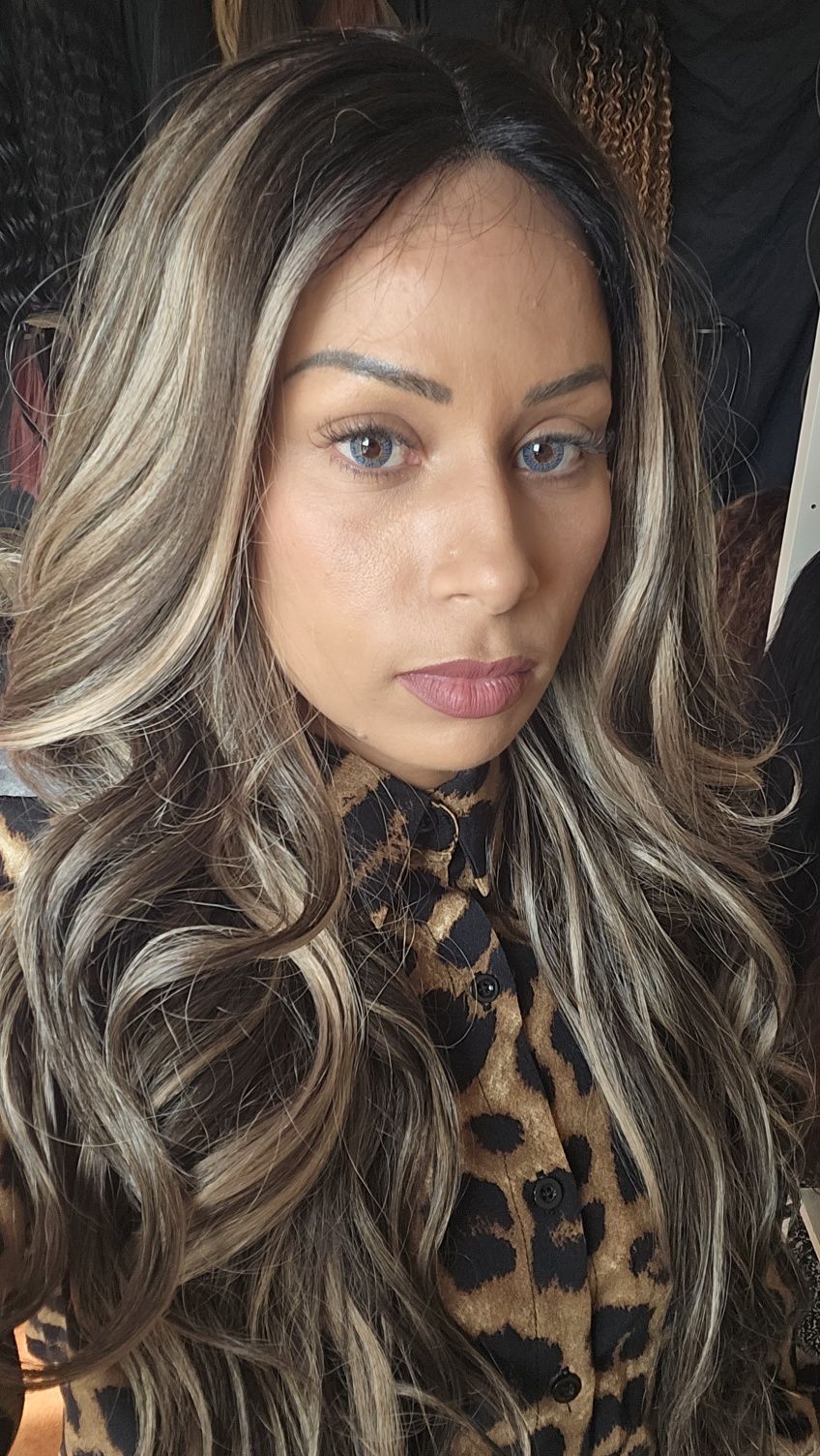 Lace front de fibra realista ao natural