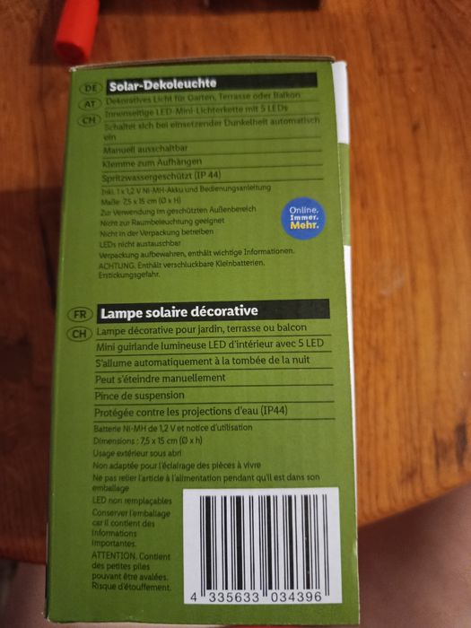 Сонячна декоративна лампа