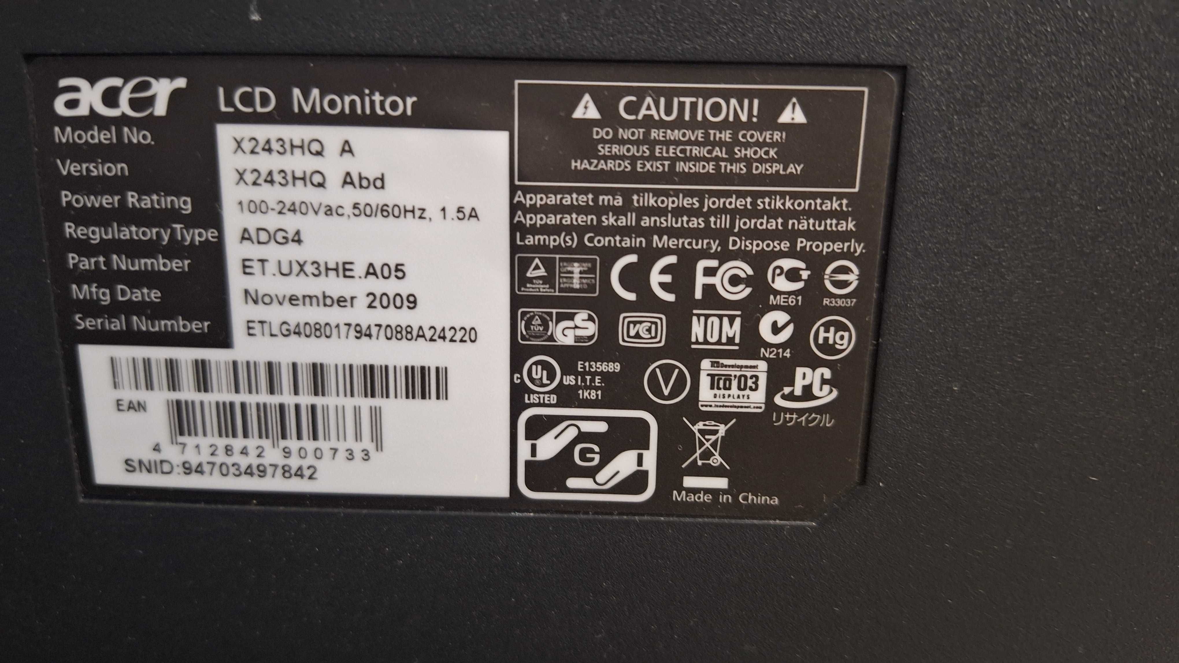 Монітор LCD Acer 24