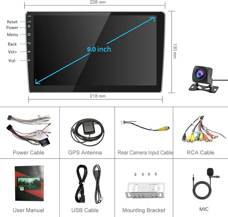 Radio Samochodowe VW Seat Skoda 2 DIN 9" Android 13 | CarPlay, Android