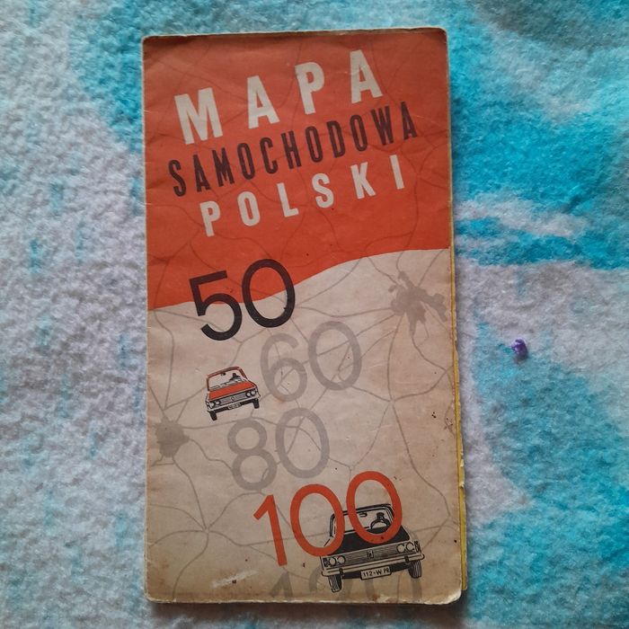 Stara samochodowa mapa Polski 1972r