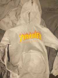 szara bluza thrasher z kapturem S/M