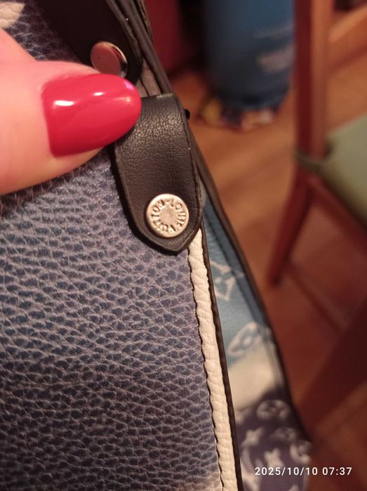Duża torebka shopperka niebieska z podwójnymi rączkami LV
